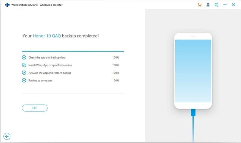 DrFone Backup complete