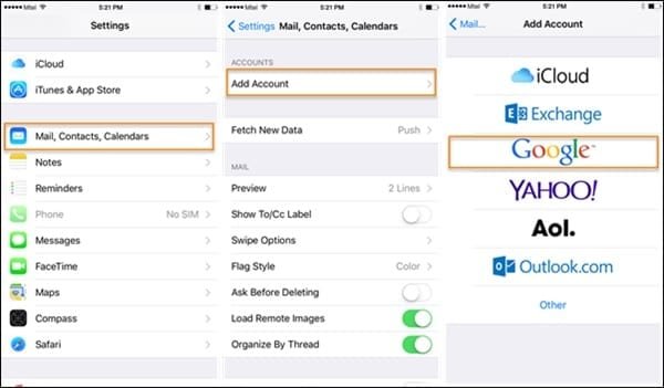 Wondershare Move data iOS mail