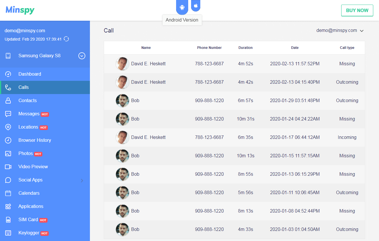 check call list minspy