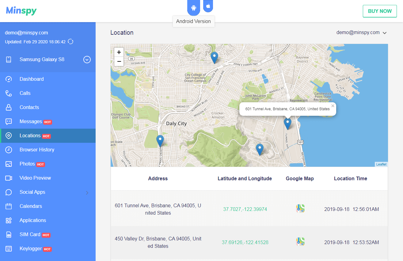 track cell phone location minspy