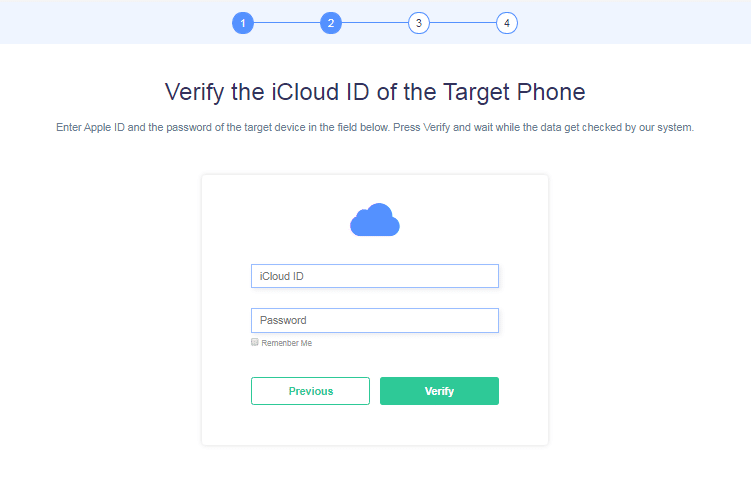 verify icloud id guide on minspy