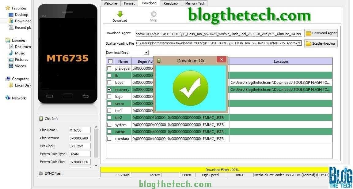 Download Complete on Smartphone Flash Tool