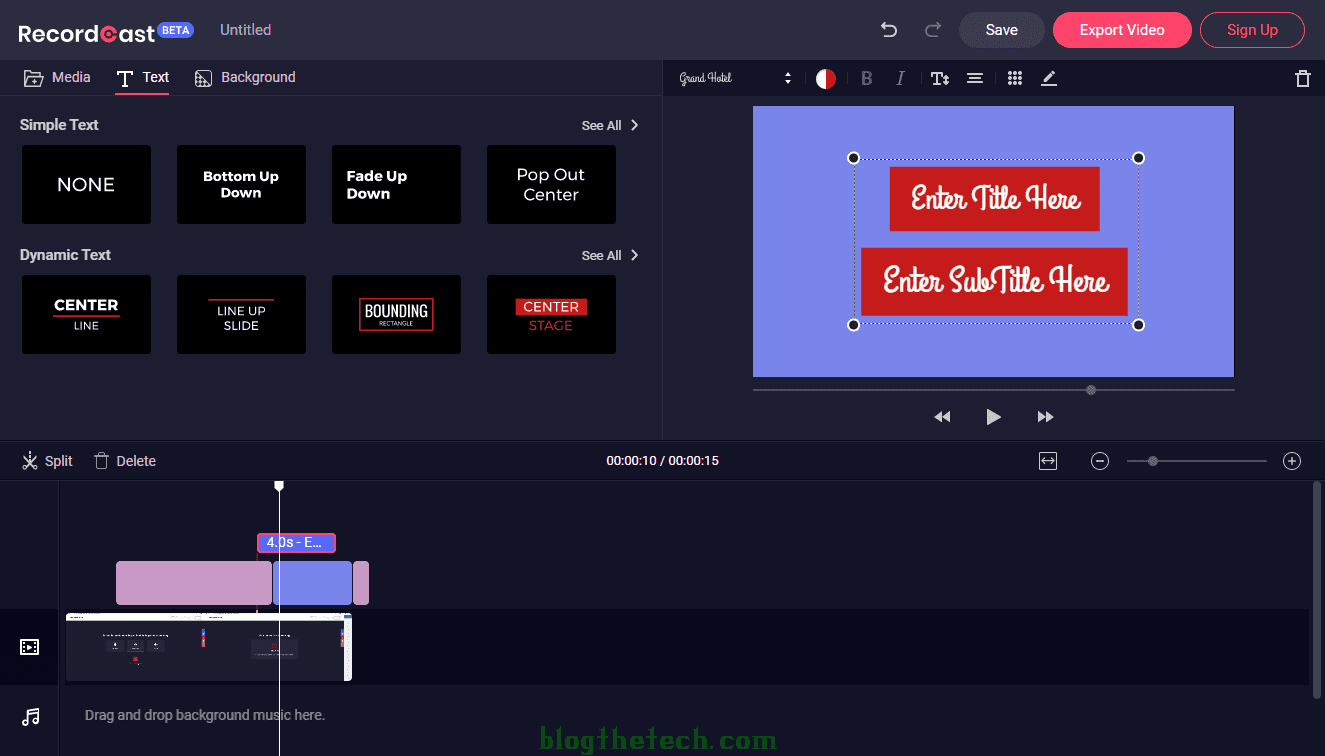 Customize recordings on Recordcast