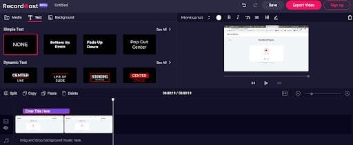 RecordCast Options
