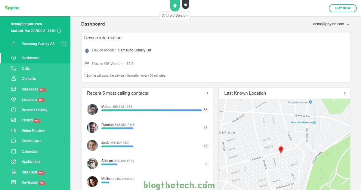 Spyine dashboard