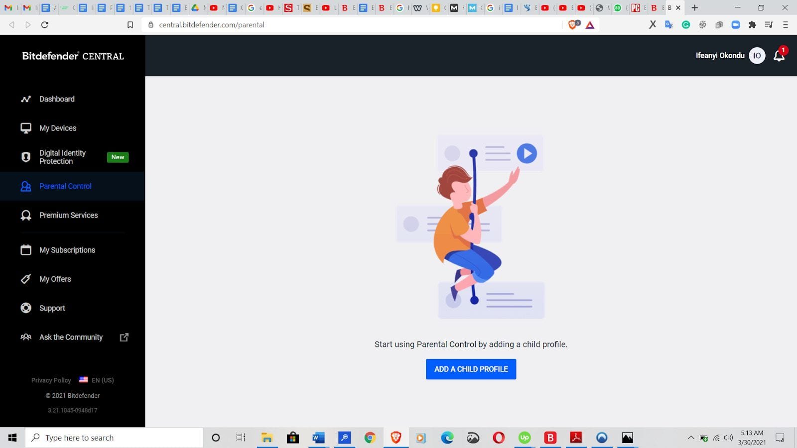 Bitdefender total security parental control features