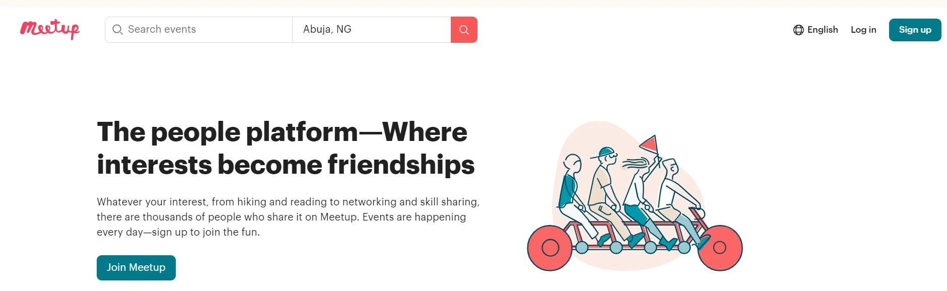 Meetup Homepage