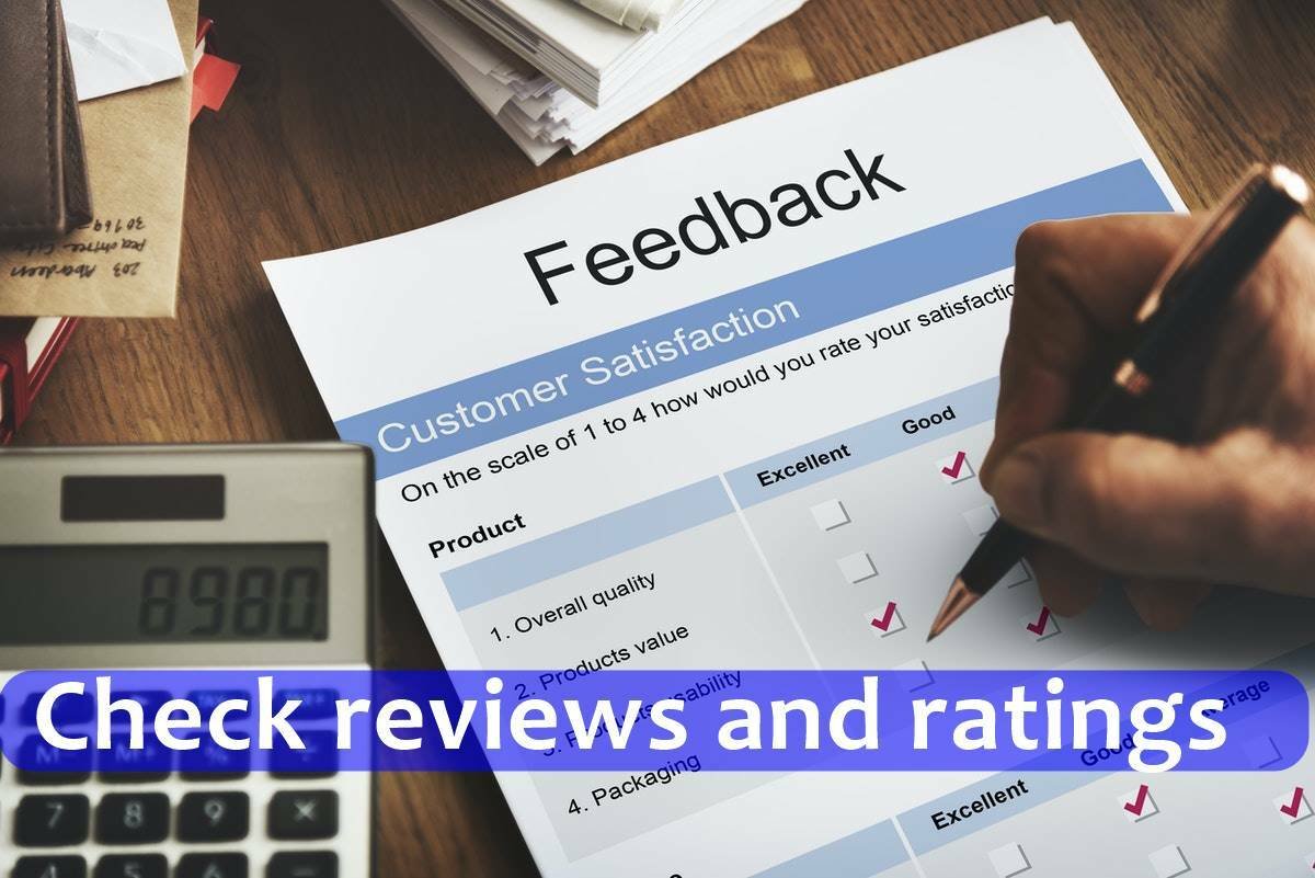 Check reviews and ratings