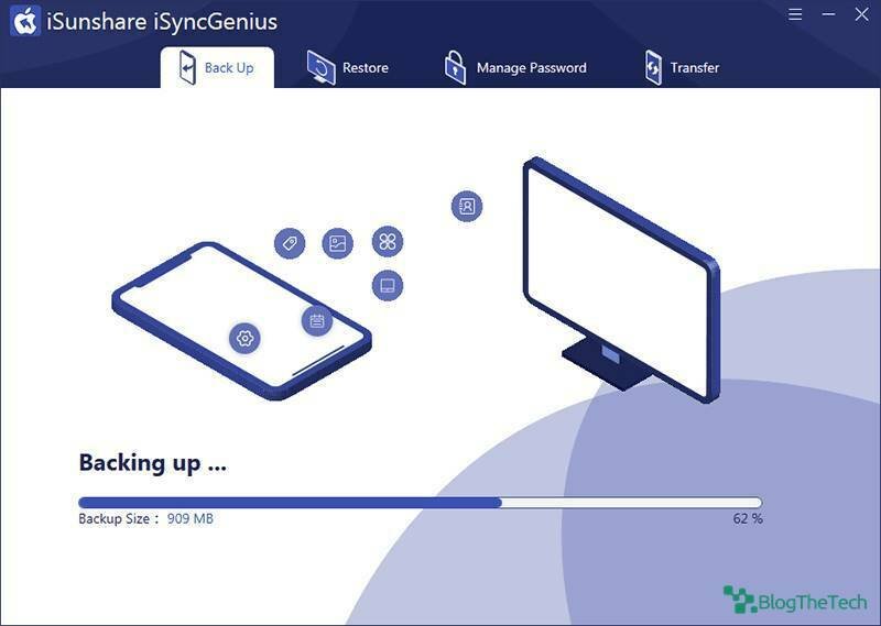 iSunshare iSyncGenius Backing up Data