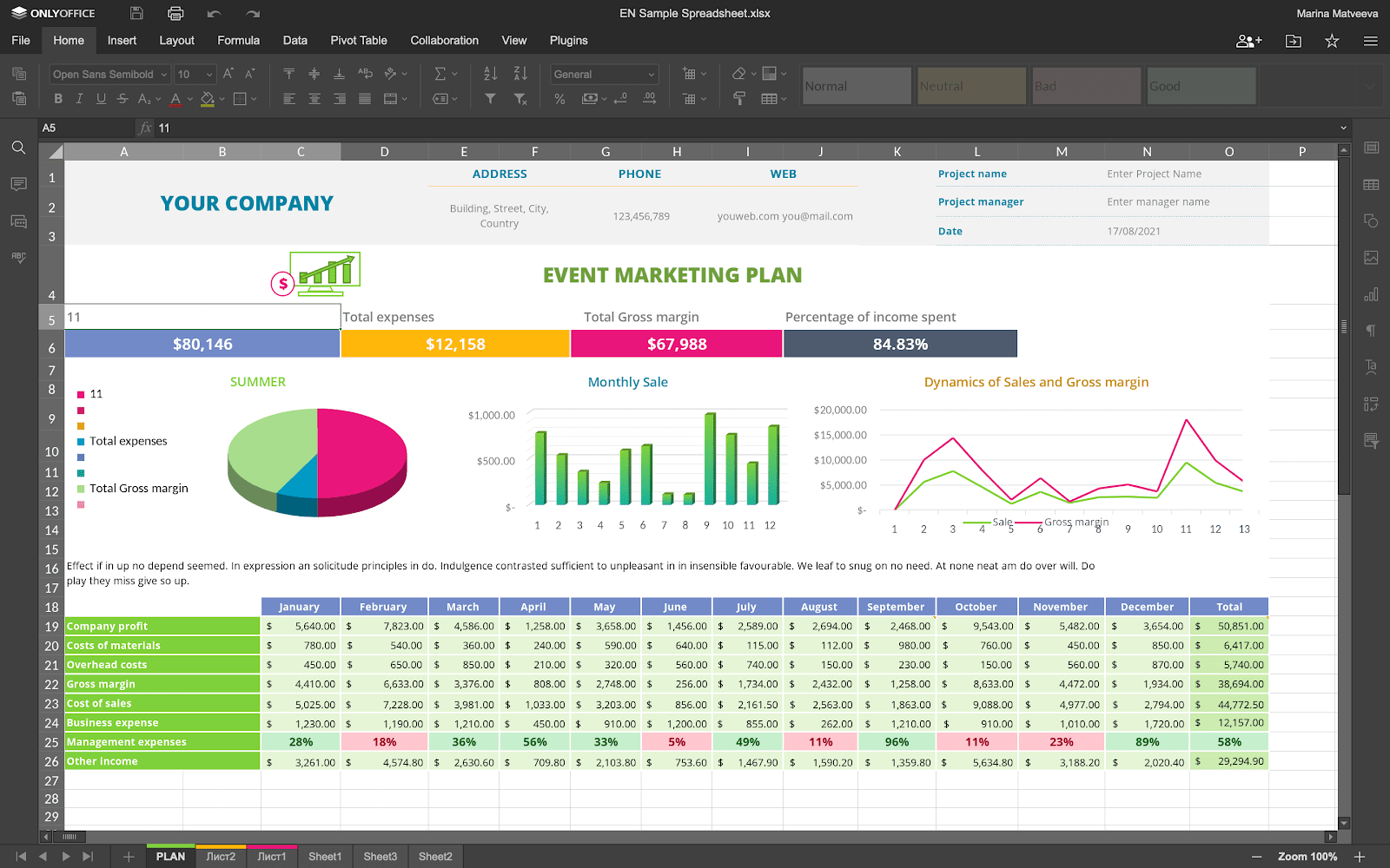 Onlyoffice User interface