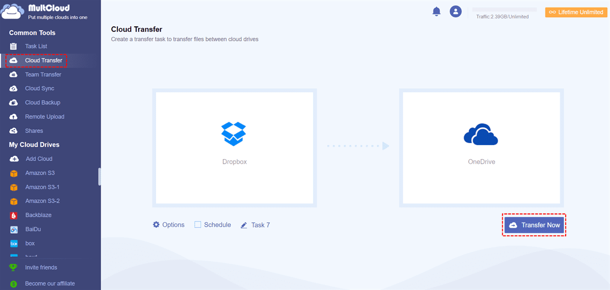 Cloud Transfer Multcloud