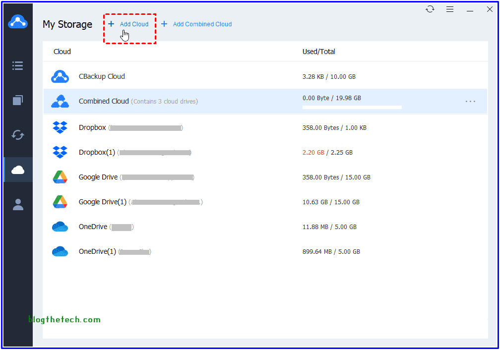 Add Google Drive to CBackup