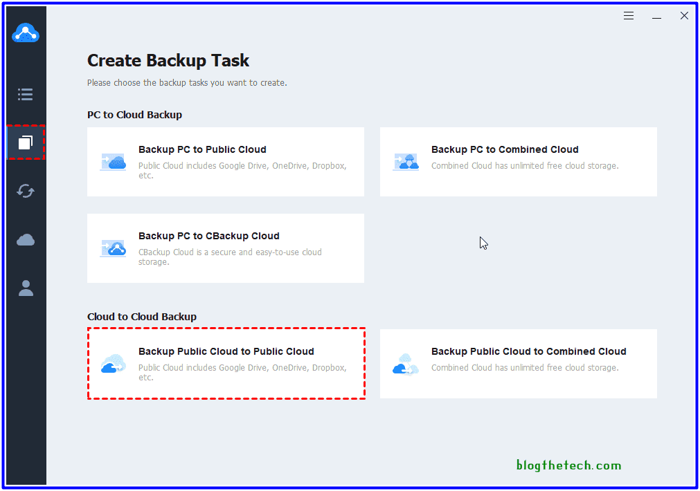 Backup Public Cloud to Public Cloud Cbackup