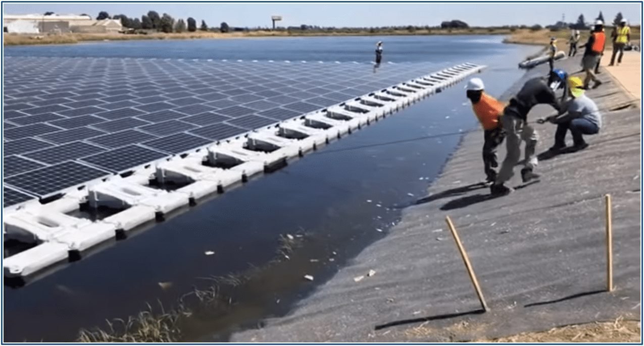 Floating solar farms