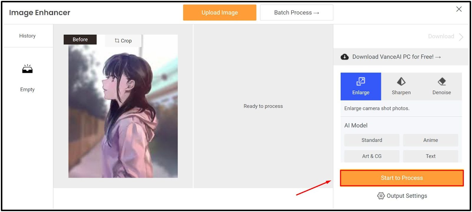 Upload Image on AI Upscale Image Online