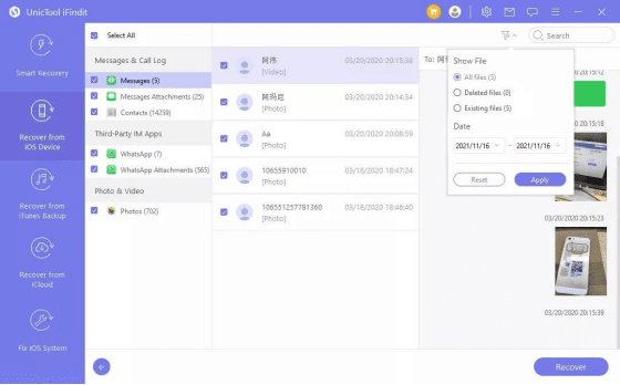 Recover data on iFindit iOS Data Recovery Tool