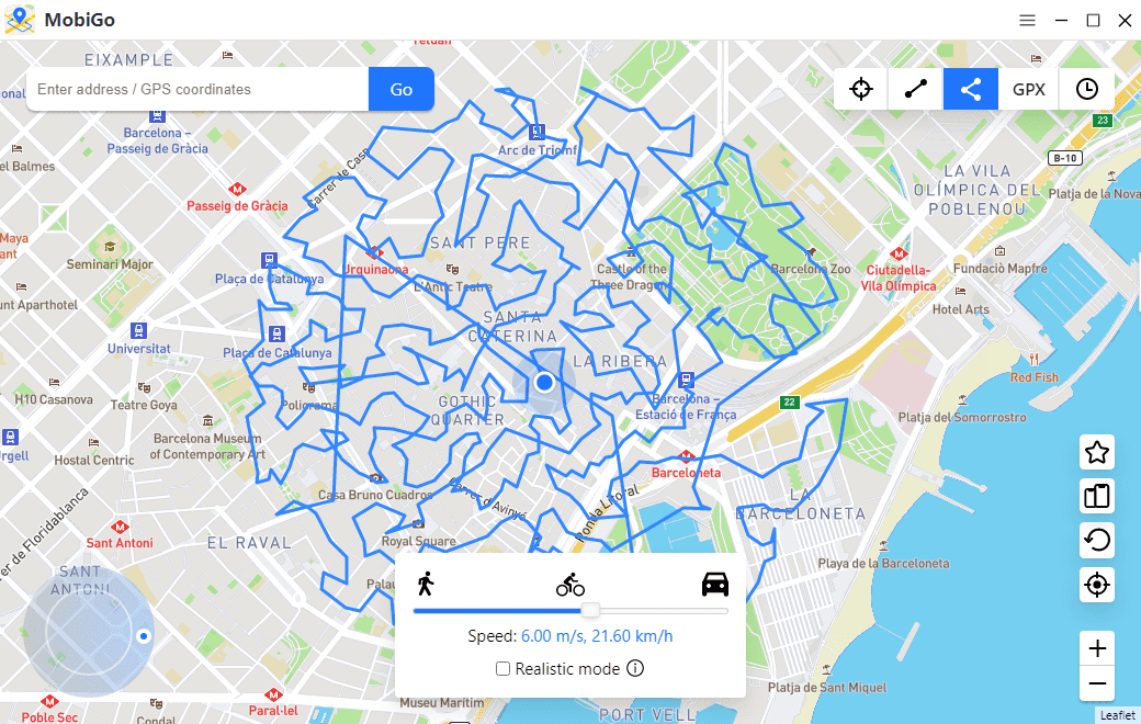 AimerLab MobiGo location spoofer Simulation