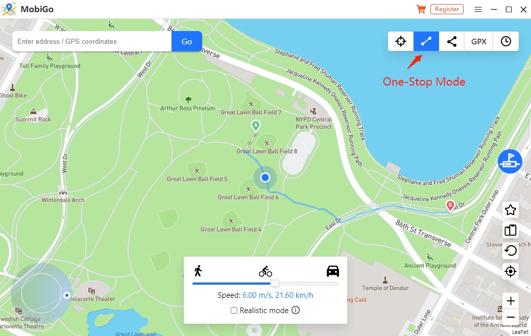 AimerLab MobiGo location spoofer one stop mode