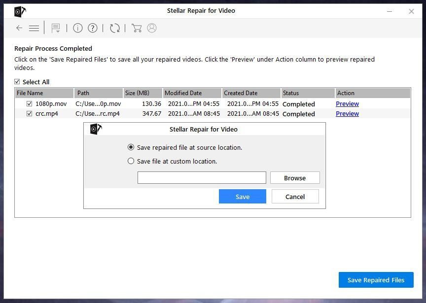 saving-repaired-file-in-preferred-location fix-corrupt-videos-with-stellar-repair-for-video-saving-repaired-file-in-preferred-location