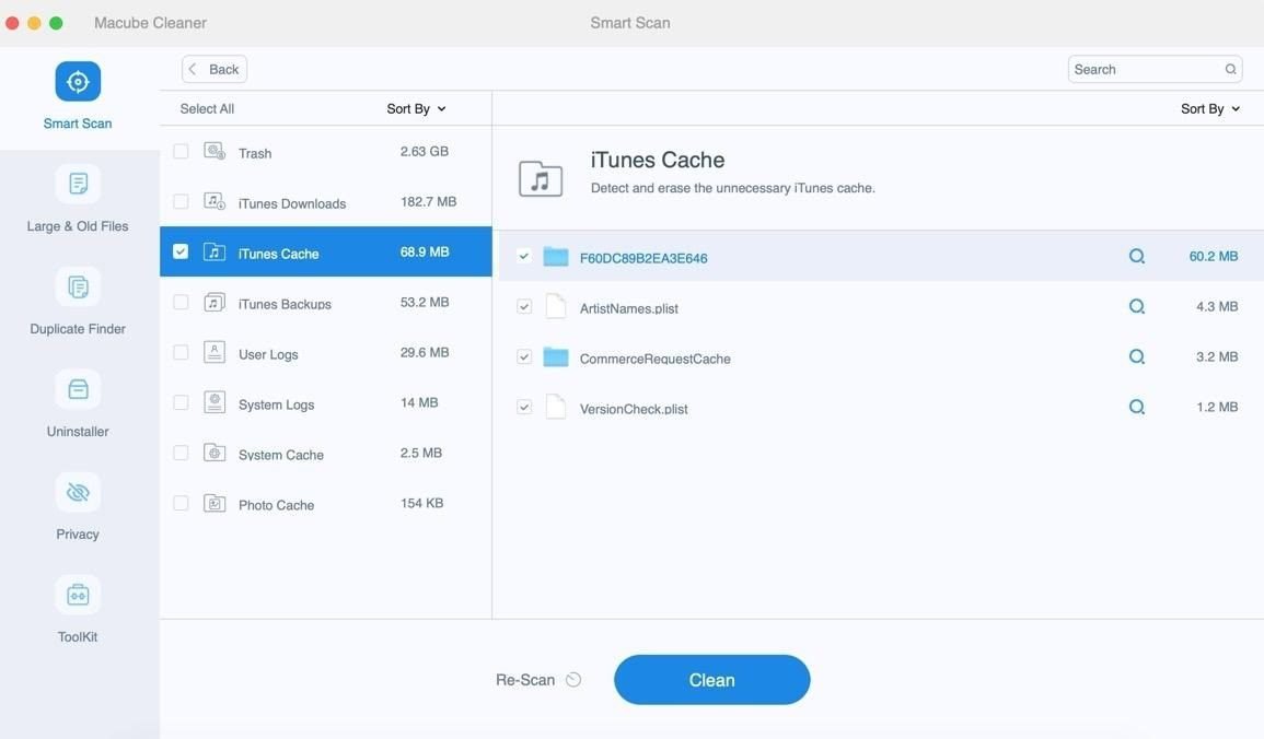 Deleting Unneccessary Files Using Macube Cleaner