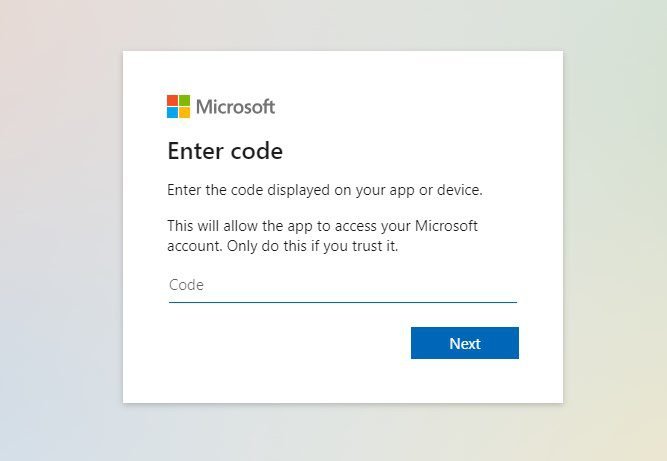 Microsoft Account linking page