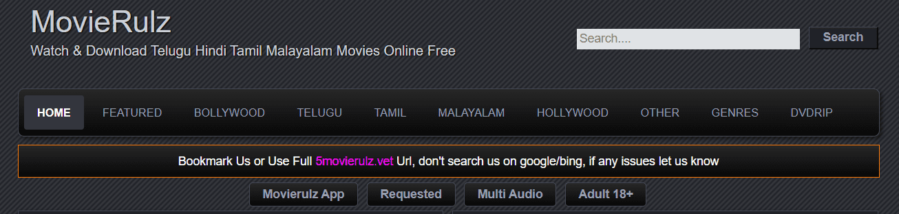 Movierulz UI Features