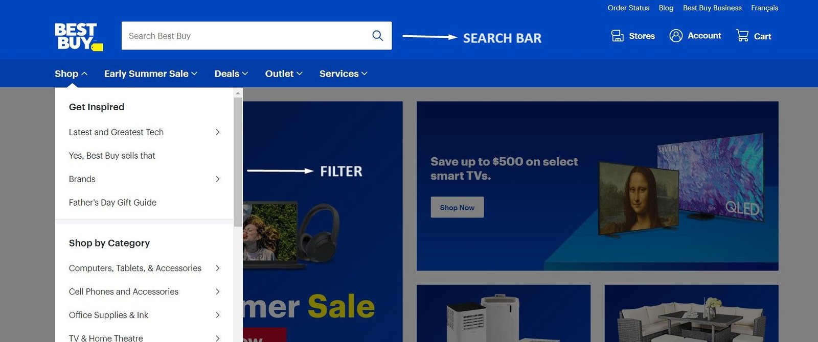 BESTBUYs Search and Filters for Product Search