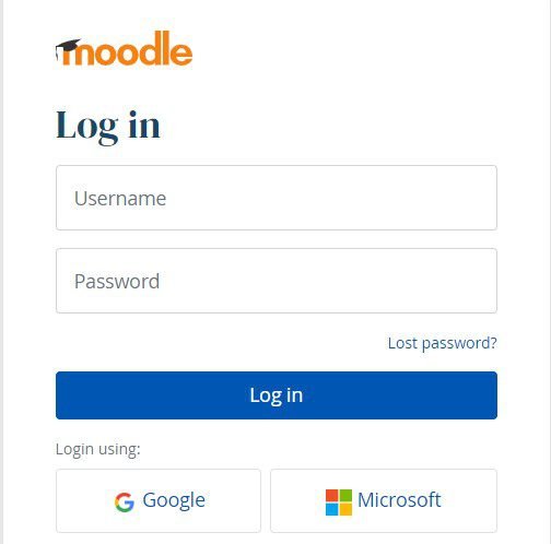 Moodles Login Page